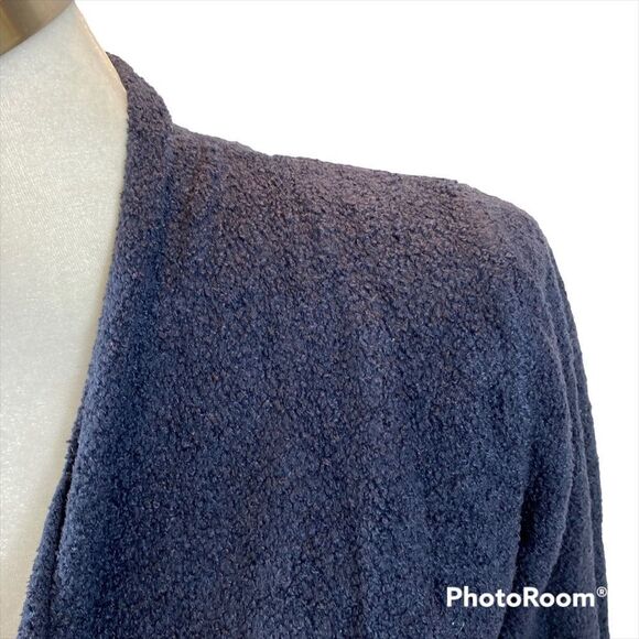 Barefoot Dreams Bamboo Chic Lite Navy Blue Waterfall Open Front Cardigan S/M - Picture 8 of 12